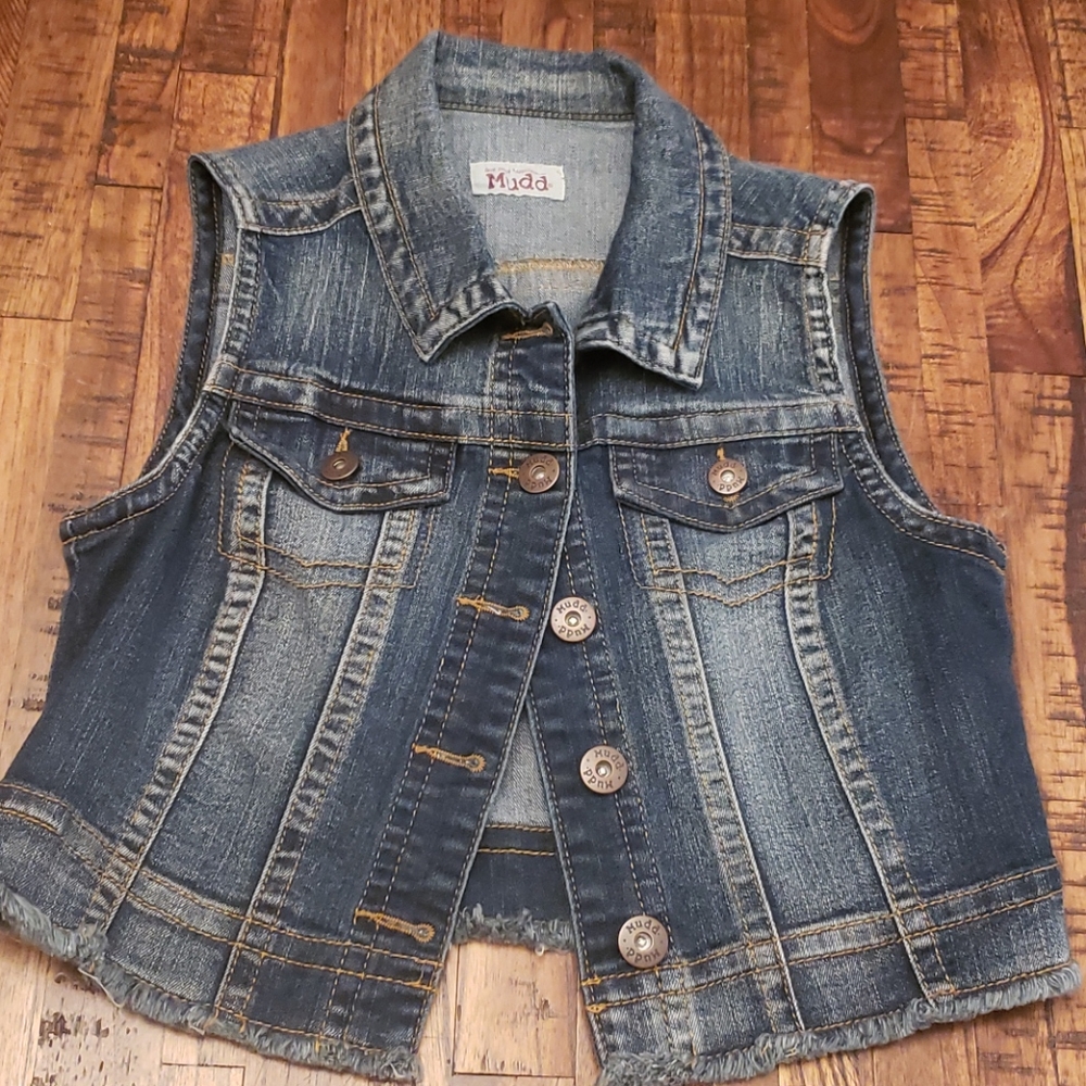 Mudd blue Jean cropped vest